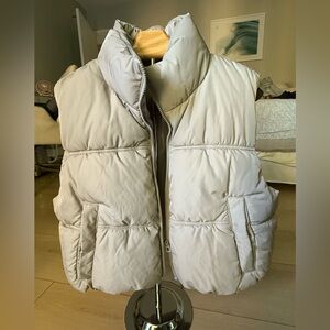 Grey puffer vest